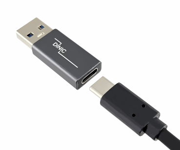 DINIC Adapter, USB A Stecker auf USB C Buchse, 3 Stück Alu, space grey
